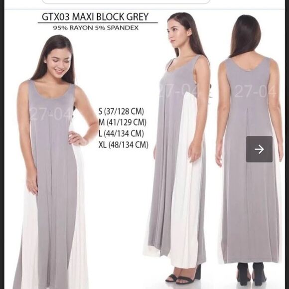 Gottex maxi dress longline grey/white shirtdress /sheath euc xl plus size - Picture 1 of 9